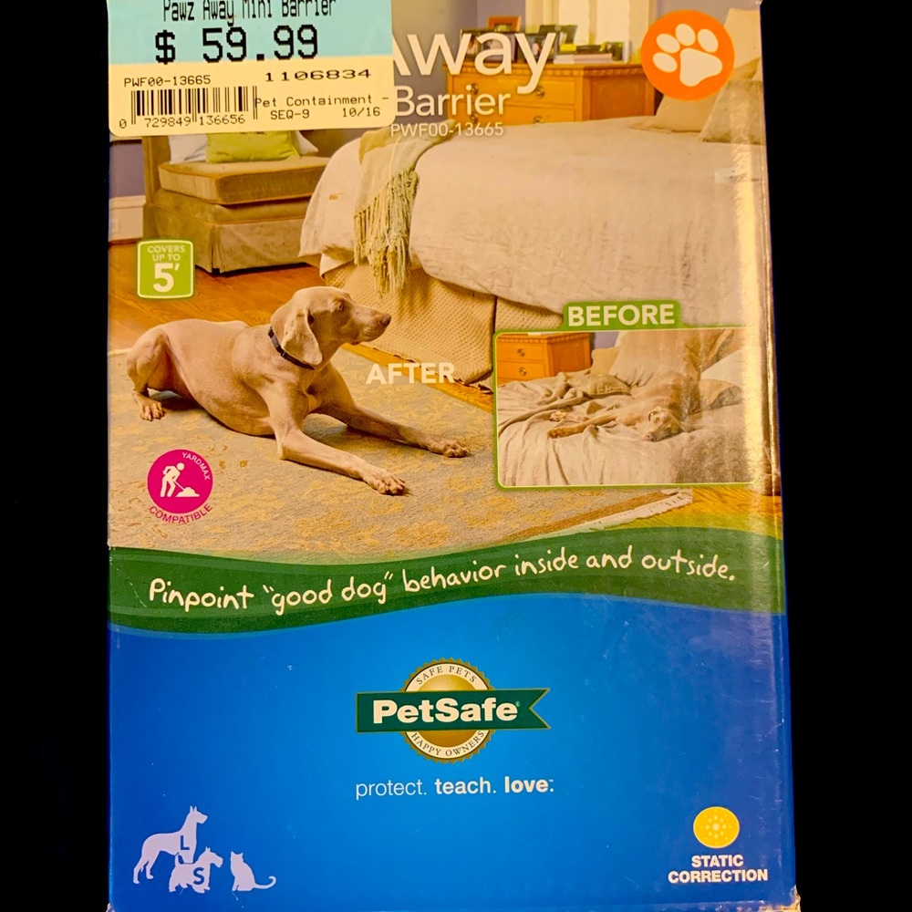 Pawz Away Static Correction Collar/Pet Barrier NIB
